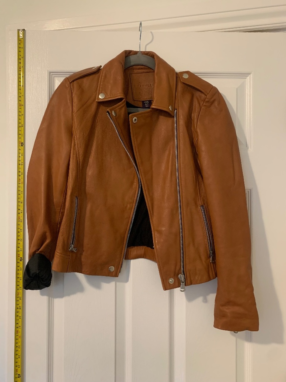 Tan Leather Motorcycle-style Jacket